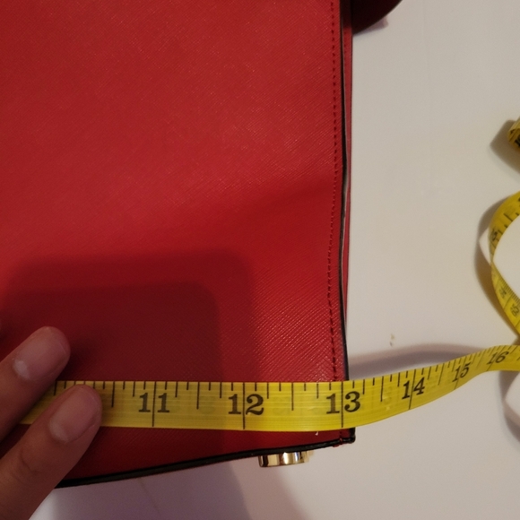 Michael Kors Karla Red Leather Satchel with Gold Hardware - Picture 12 of 14